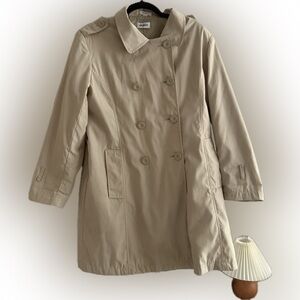Women's Tan Double-Breasted Trench Coat Medium